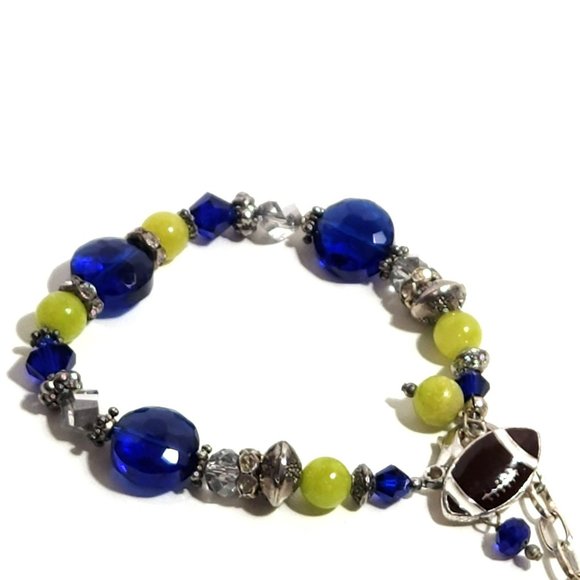 Seahawks Seattle Blue Green Football bracelet - Picture 2 of 9